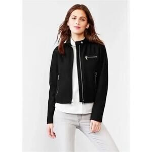 Gap Classic Full Zip Wool Blend Moto Jacket Size Medium Minimalist Edgy Outdoors